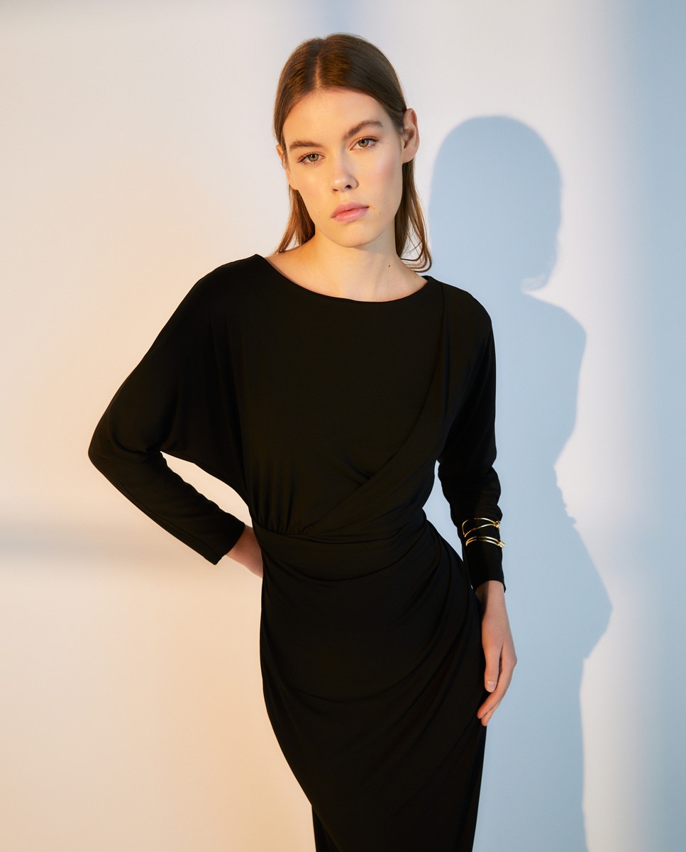 Vestido com Animal Print Preto-2