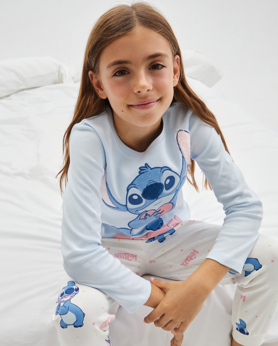 Pijama Comprido Stitch Azul-1