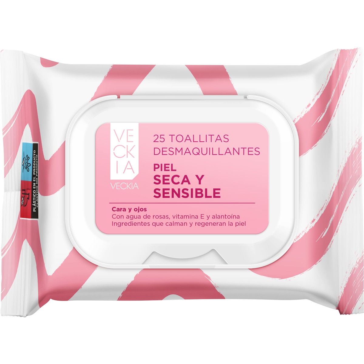 toallitas desmaquillantes piel seca y sensible para cara y ojos paquete 25 unidades
