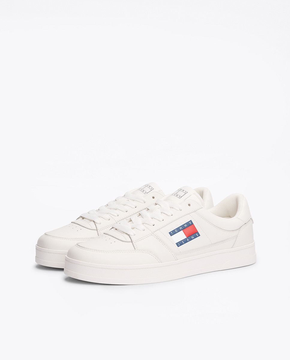 Sapatilhas Tipo Basquetebol com Bandeira Lateral Branco Osso-9