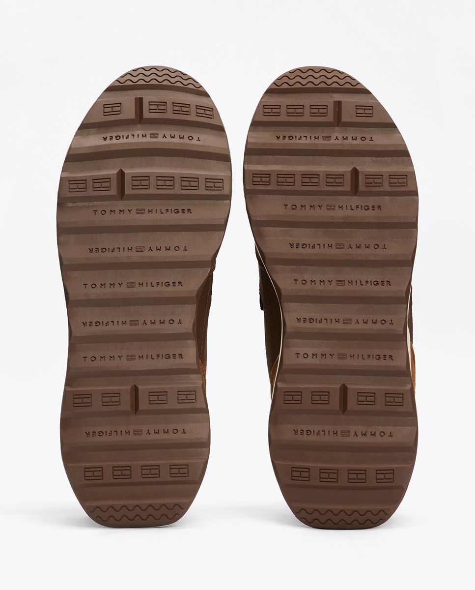 Sapatilhas de Running Retro em Mistura de Materiais Castanho-12