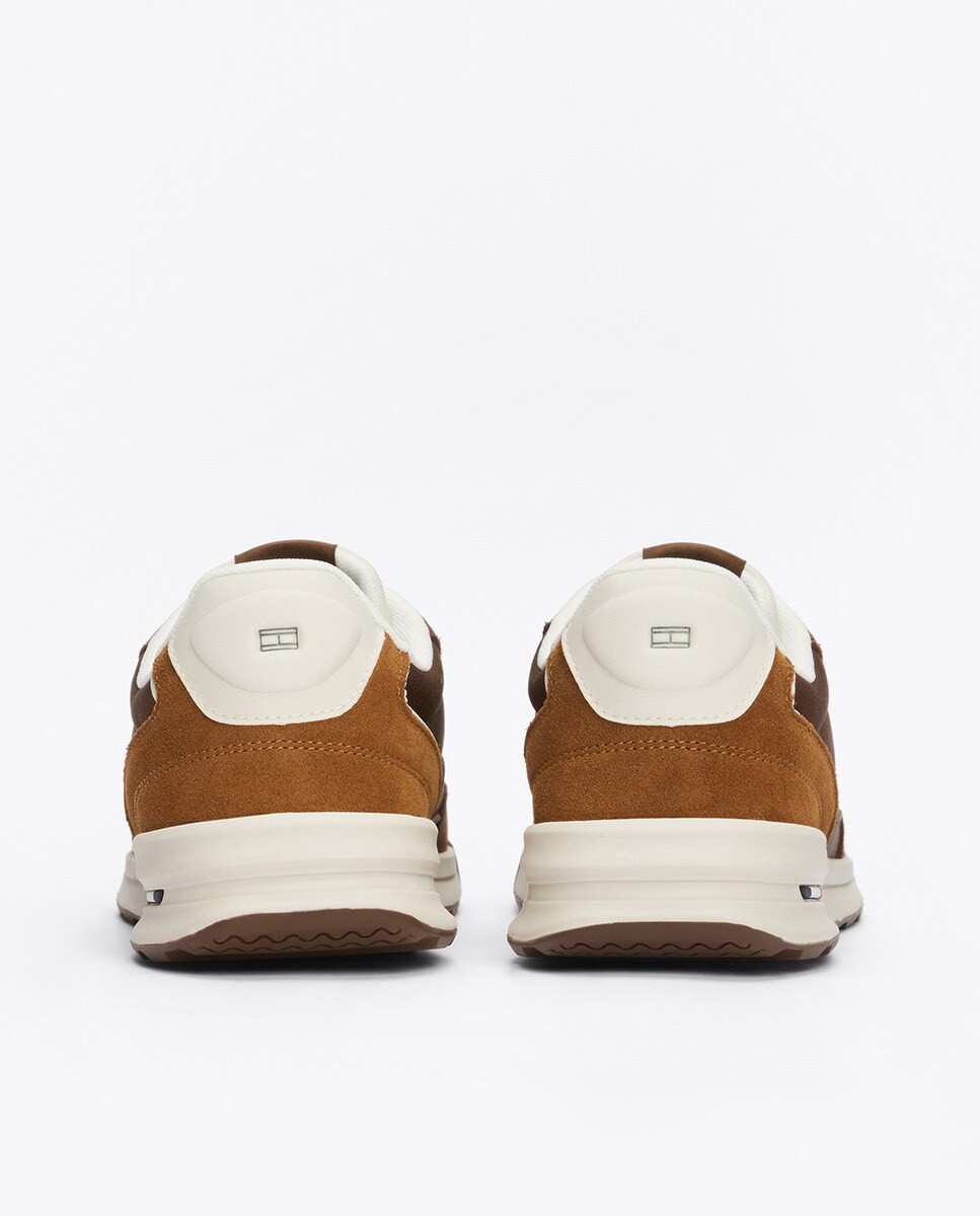 Sapatilhas de Running Retro em Mistura de Materiais Castanho-11