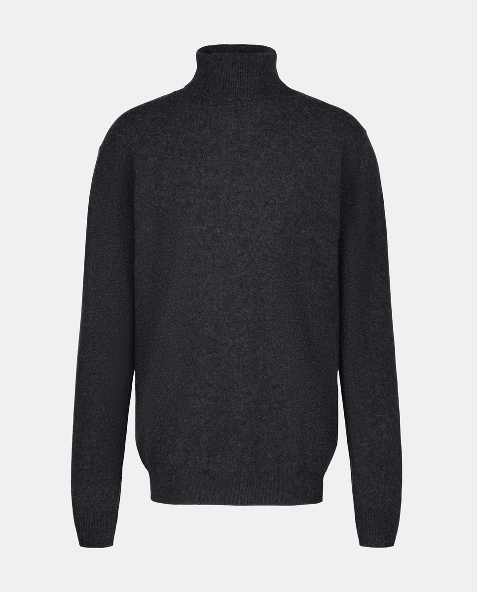 Cashmere Boutique Suéter 100% Puro De Cachemira Con Cremallera Completa Para Hombre, Manga Larga, Ligero Y Cálido, Carbón Vegetal