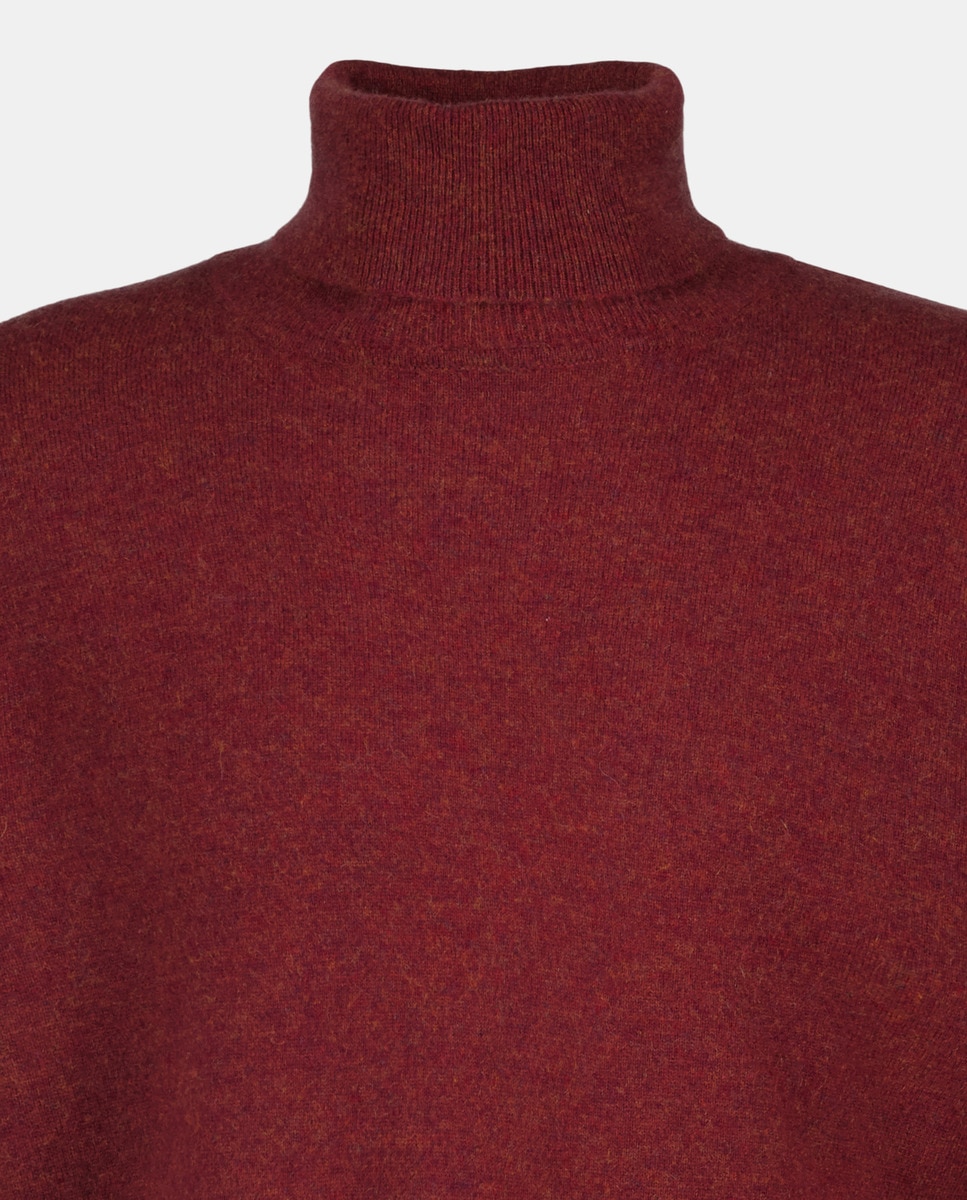Camisola de Malha com Gola Cisne 100% Caxemira Bordeaux-5