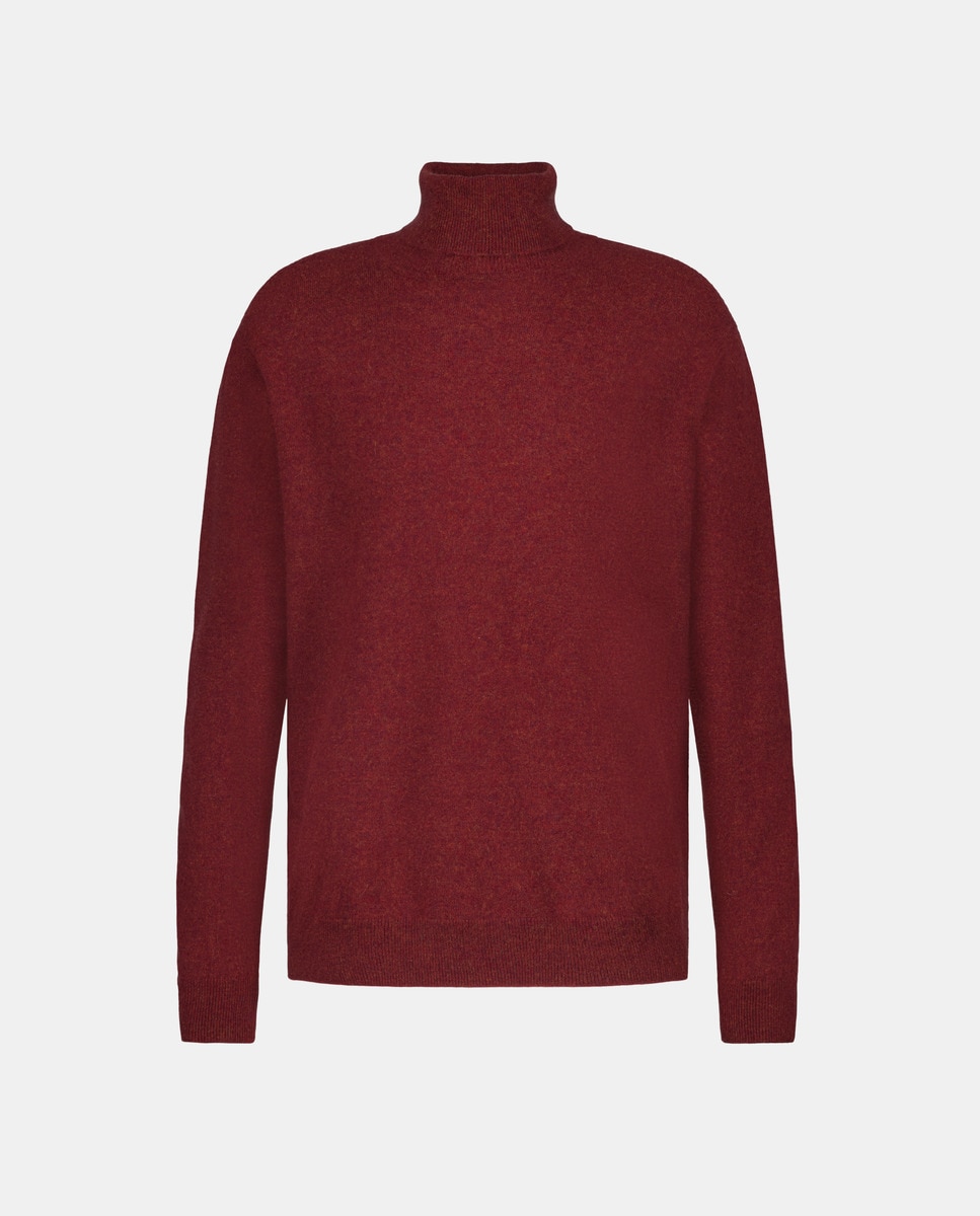 Camisola de Malha com Gola Cisne 100% Caxemira Bordeaux-4