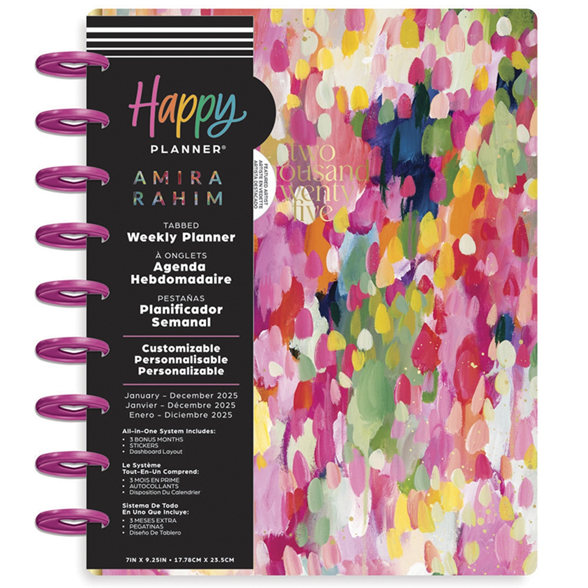 Imagem 0 de Agenda 2025 Bright & Brushy 12 meses Happy Planner Classic multicor