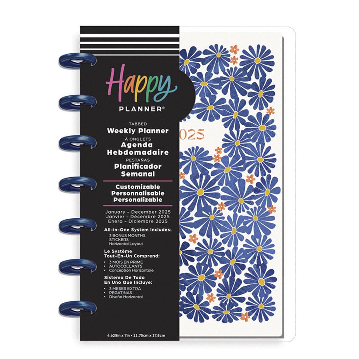 Agenda 2025 Hues of Blues 12 meses Happy Planner Mini multicolor 1