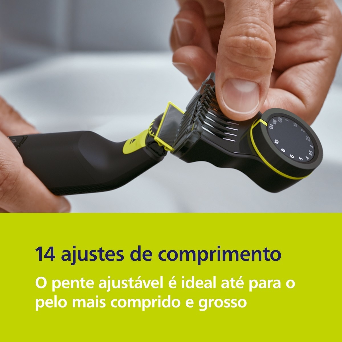 Máquina de Barbear Philips QP6542/1OneBlade Pro 360, Rosto e Corpo, Húmido e Seco, 14 Comprimentos, com Pente Guia e de 90 min. Preto-5