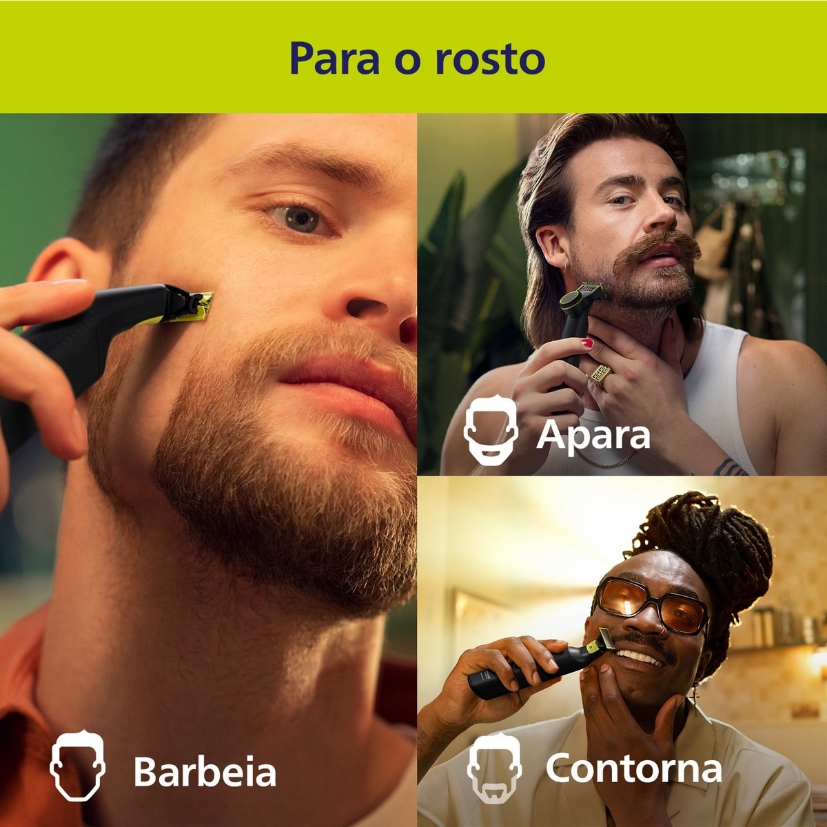Máquina de Barbear Philips QP6542/1OneBlade Pro 360, Rosto e Corpo, Húmido e Seco, 14 Comprimentos, com Pente Guia e de 90 min. Preto-2