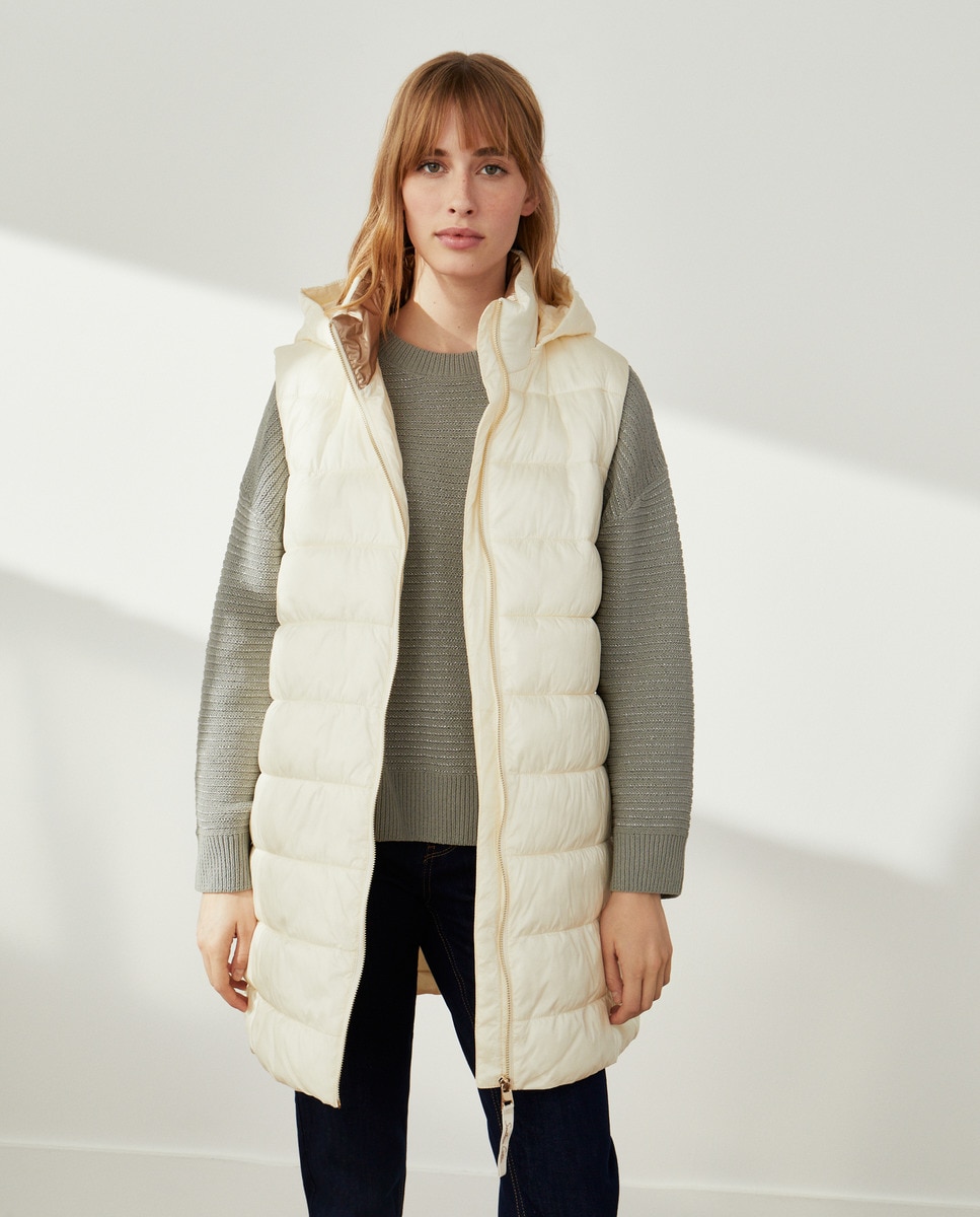 Abrigo Acolchado Plumifero Chaleco Mujer Largo Chaleco Acolchado