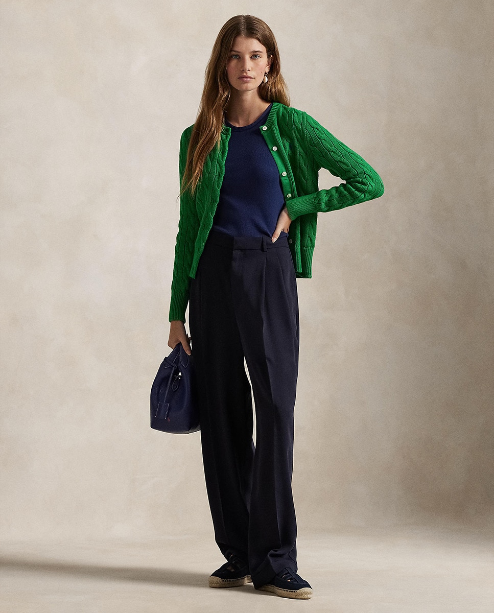 Camisola de Malha Tipo Cardigan com Logótipo Verde-6