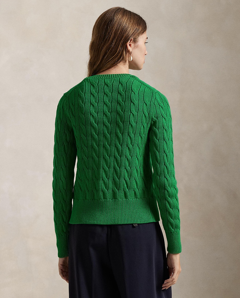 Camisola de Malha Tipo Cardigan com Logótipo Verde-3