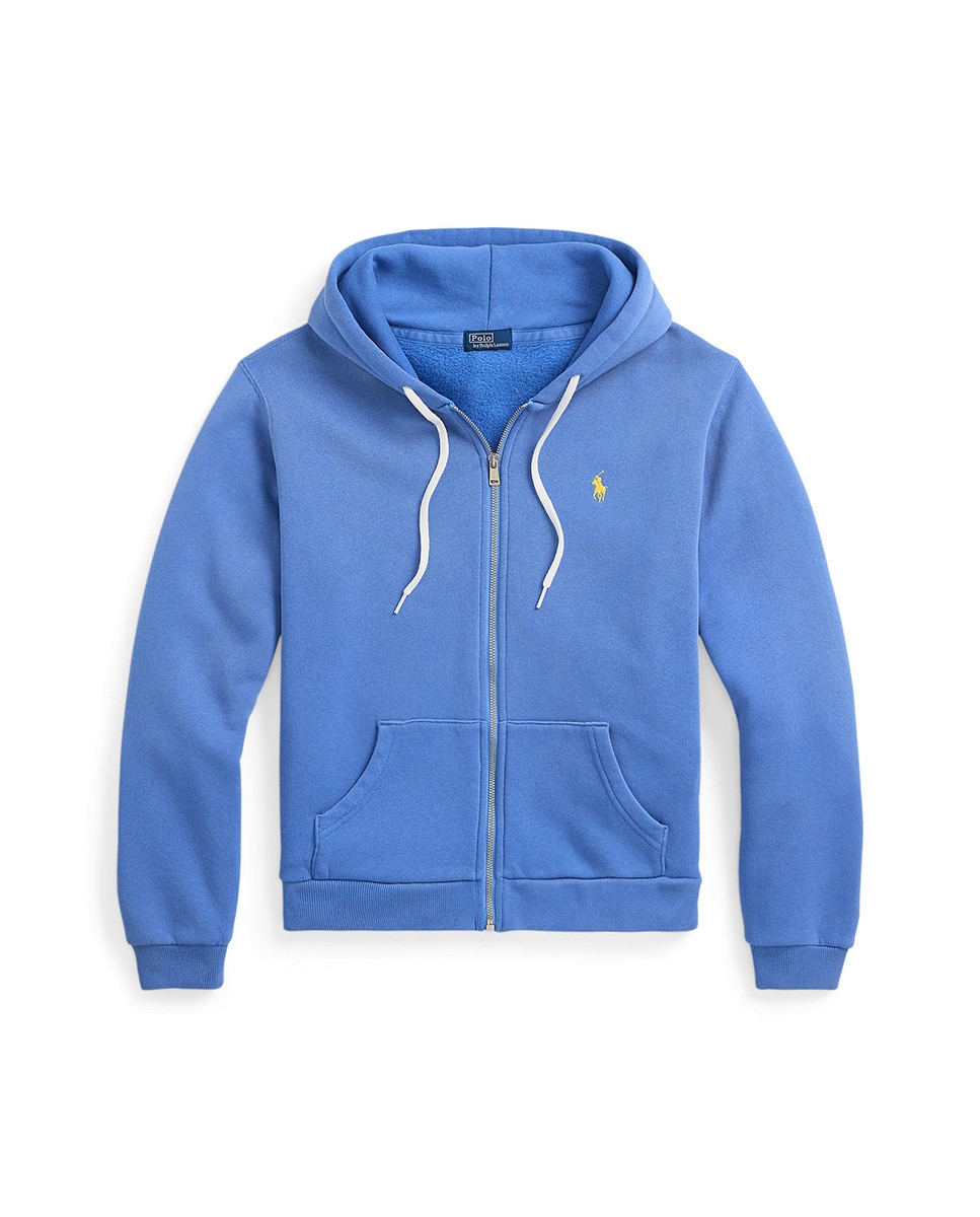 Sweatshirt de Algodão com Fecho de Correr Azul-claro-5