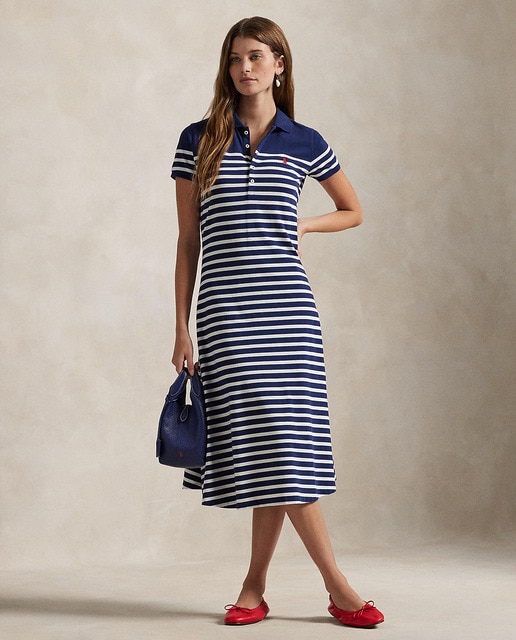 Imagem 0 de Vestido de algodão com estampado às riscas