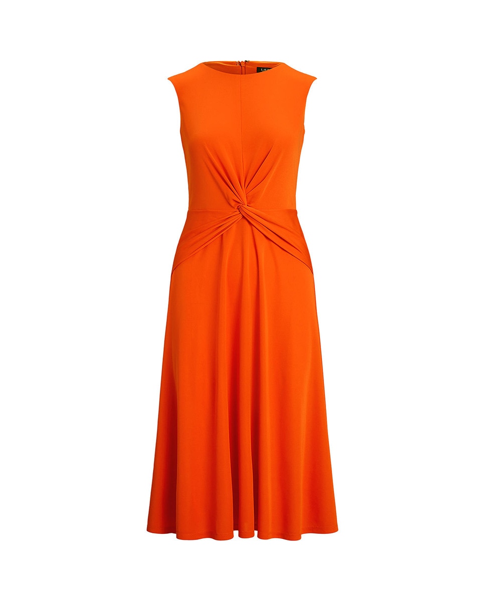 Vestido Midi com Manga em Balão Laranja-6