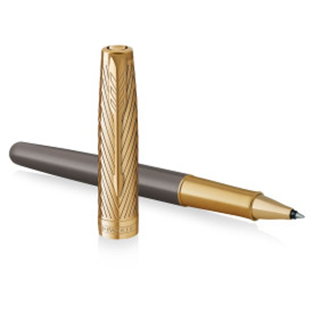 Imagem 0 de Roller Sonnet Parker Pioneers lacado cinzento ouro