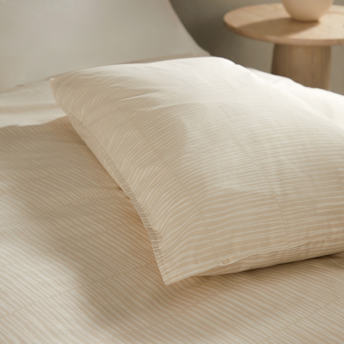 Conjunto de Capa de Edredão de Algodão Geo Bege-4