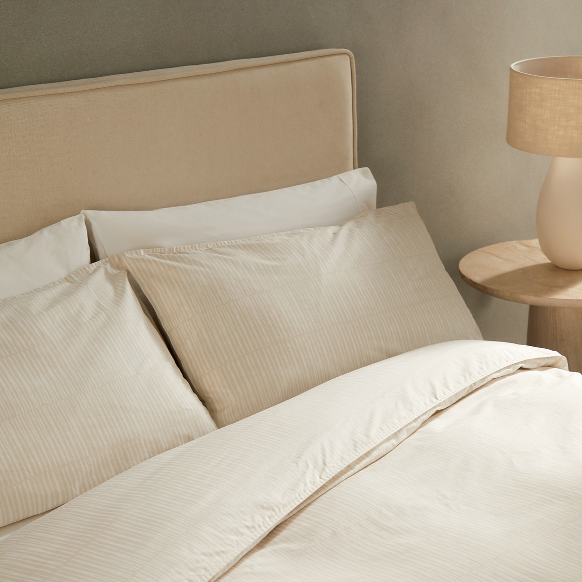 Conjunto de Capa de Edredão de Algodão Geo Bege-3