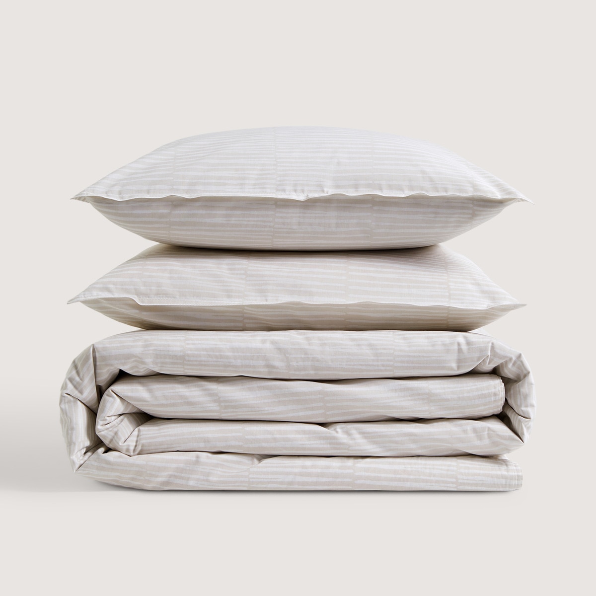 Conjunto de Capa de Edredão de Algodão Geo Bege-2