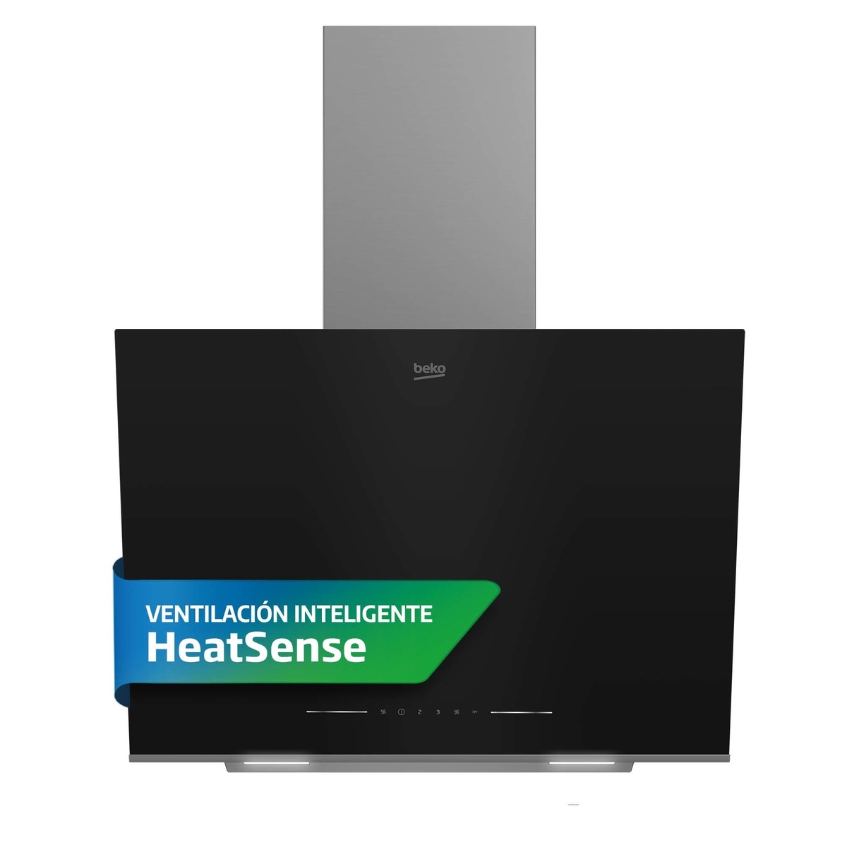 Campana decorativa Beko 3 niveles de potencia + Booster - BHCA66641BBHS Negro-8