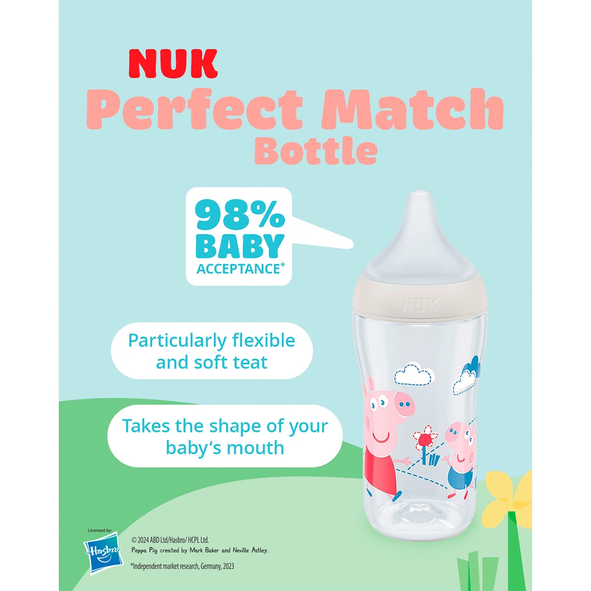 Biberón silicona Nuk Perfect Match 260ml Ed. Peppa Pig Verde Agua-4