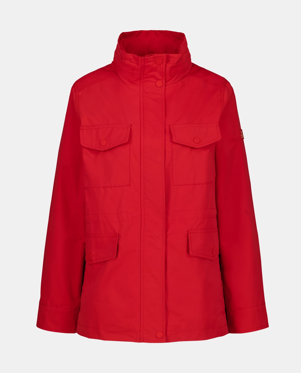 Parka Curta Básica com Capuz 600 Vermelho-4
