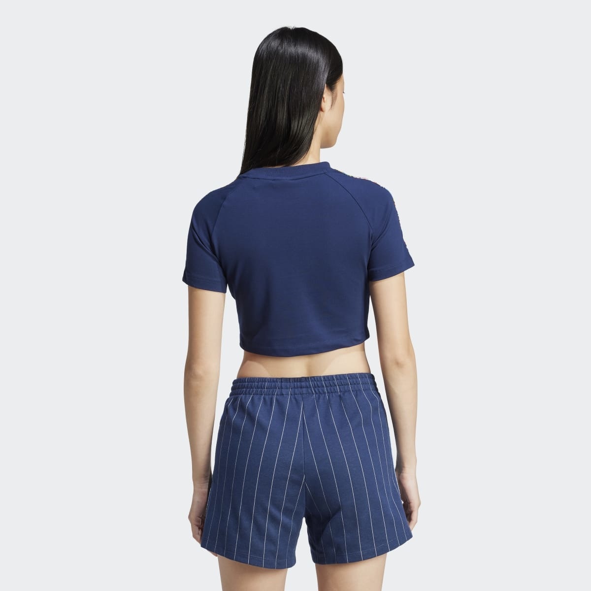 T-shirt Curta de Mulher x Liberty London Infill 3 Faixas Originals Azul-2