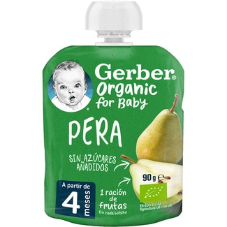 pera ecológica sin azúcares añadidos desde 4 meses bolsita 90 g - Gerber