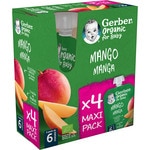 organic mango with no added sugar ages 6+ months 4-pack sachets 90 g