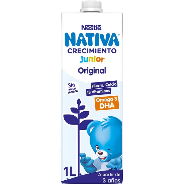 Crecimiento Junior preparado lácteo infantil original sin aceite de palma desde 3 años brik 1 l
