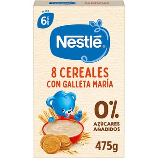 papilla 8 cereales con galleta maría 0% azúcares añadidos desde 6 meses envase 475 g 0% azúcares añadidos - Nestle