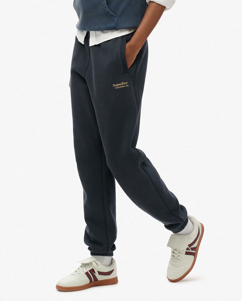 Joggers de Bainhas Elásticas com Logótipo Essential Azul-marinho-4