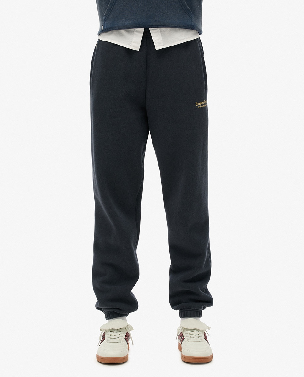 Joggers de Bainhas Elásticas com Logótipo Essential Azul-marinho-2