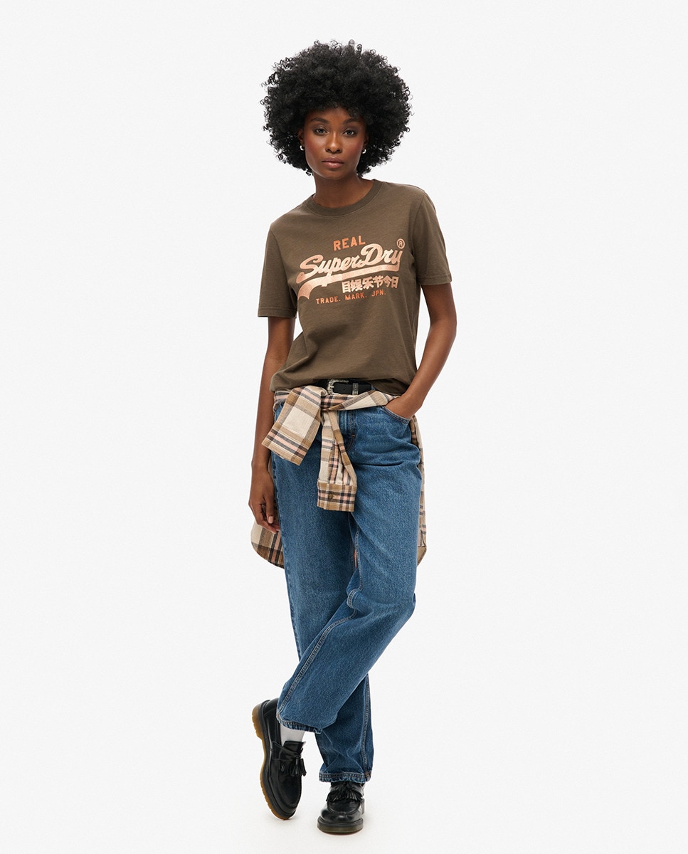 T-shirt com Ilustração, Logótipo VL e Adornos Verde-4