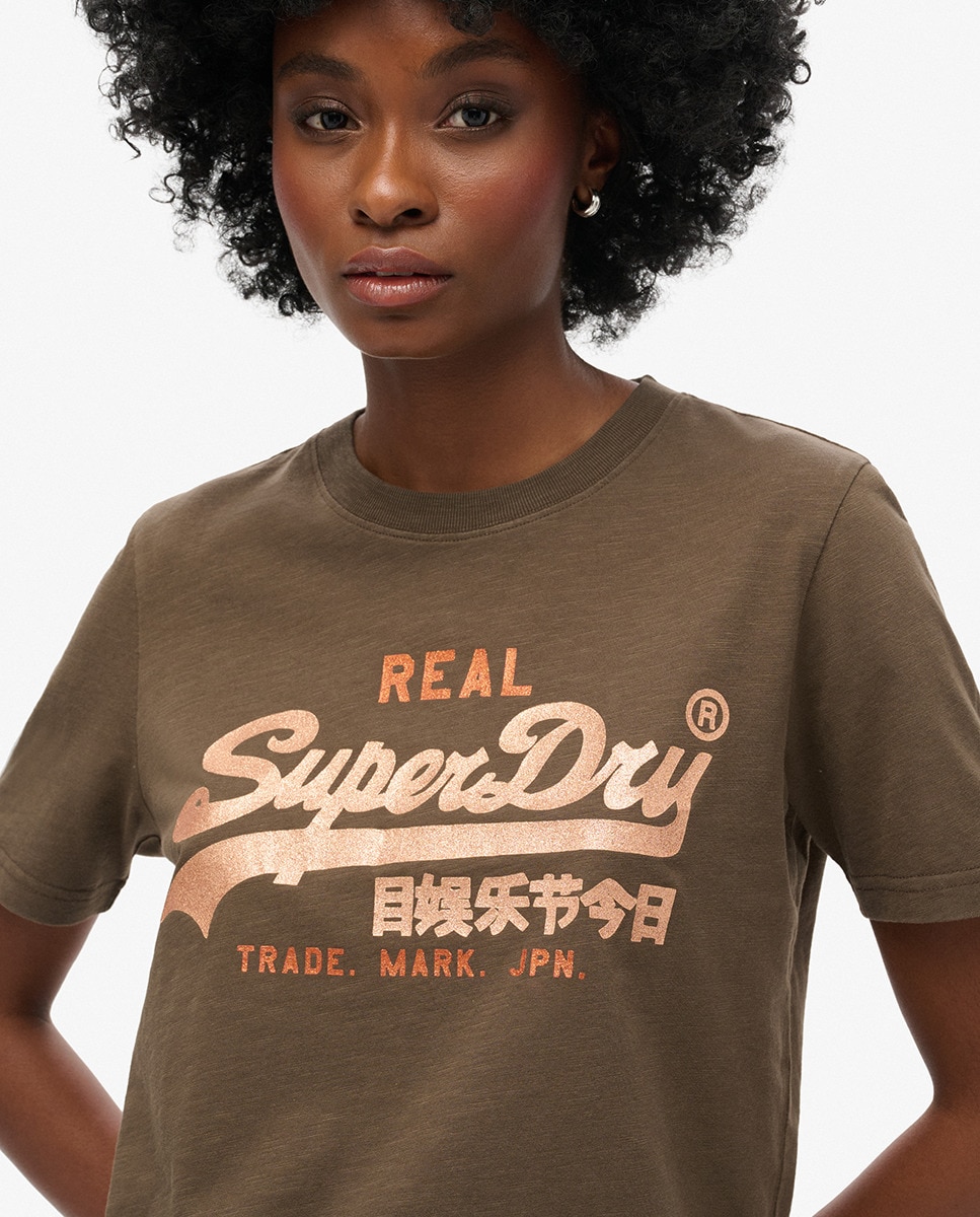 T-shirt com Ilustração, Logótipo VL e Adornos Verde-2