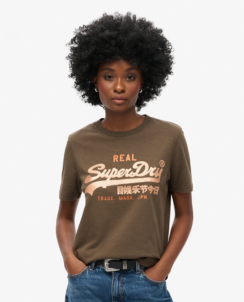 T-shirt com Ilustração, Logótipo VL e Adornos Verde-1