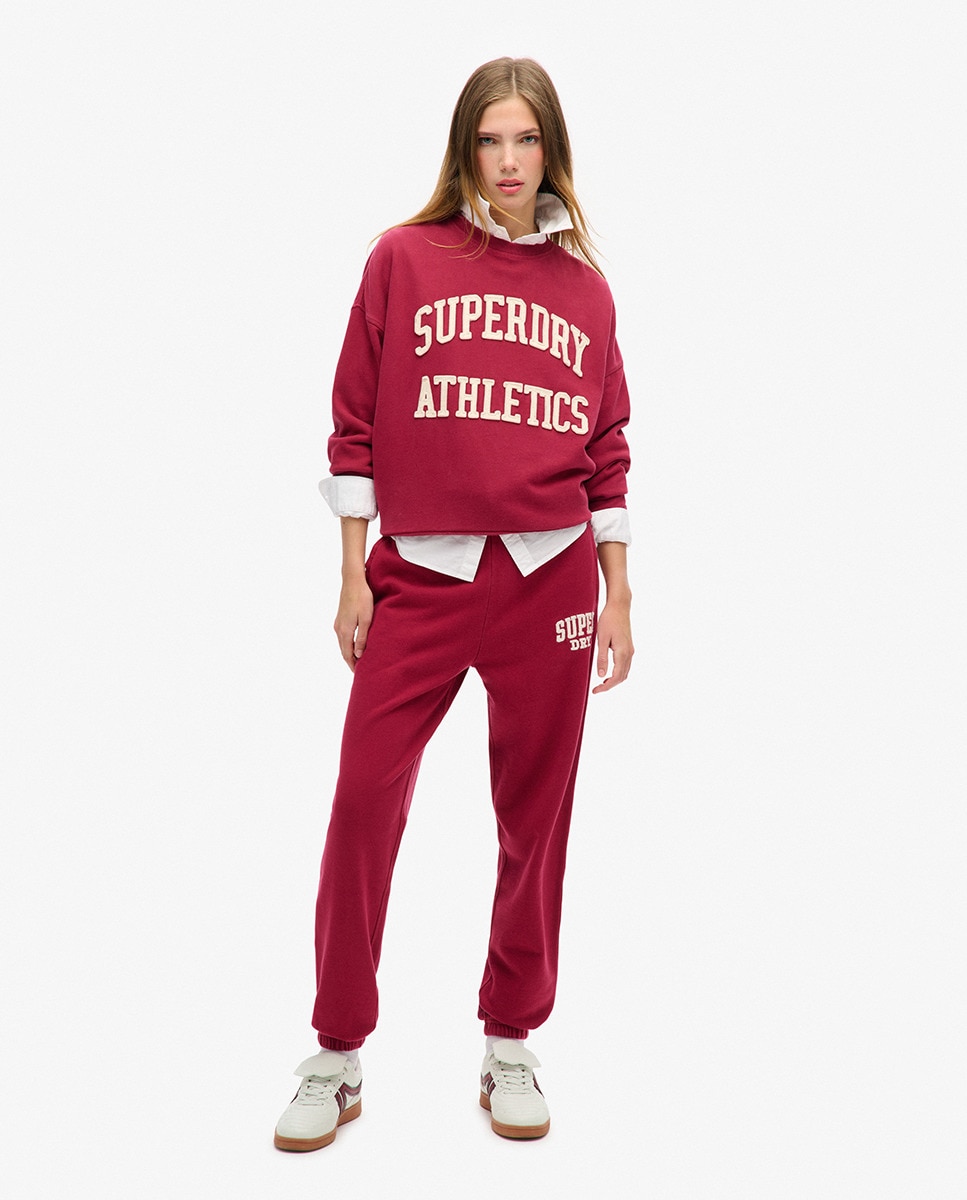 Camisola de Malha Extra Grande com Decote Redondo Athletic Essentials Vermelho-4