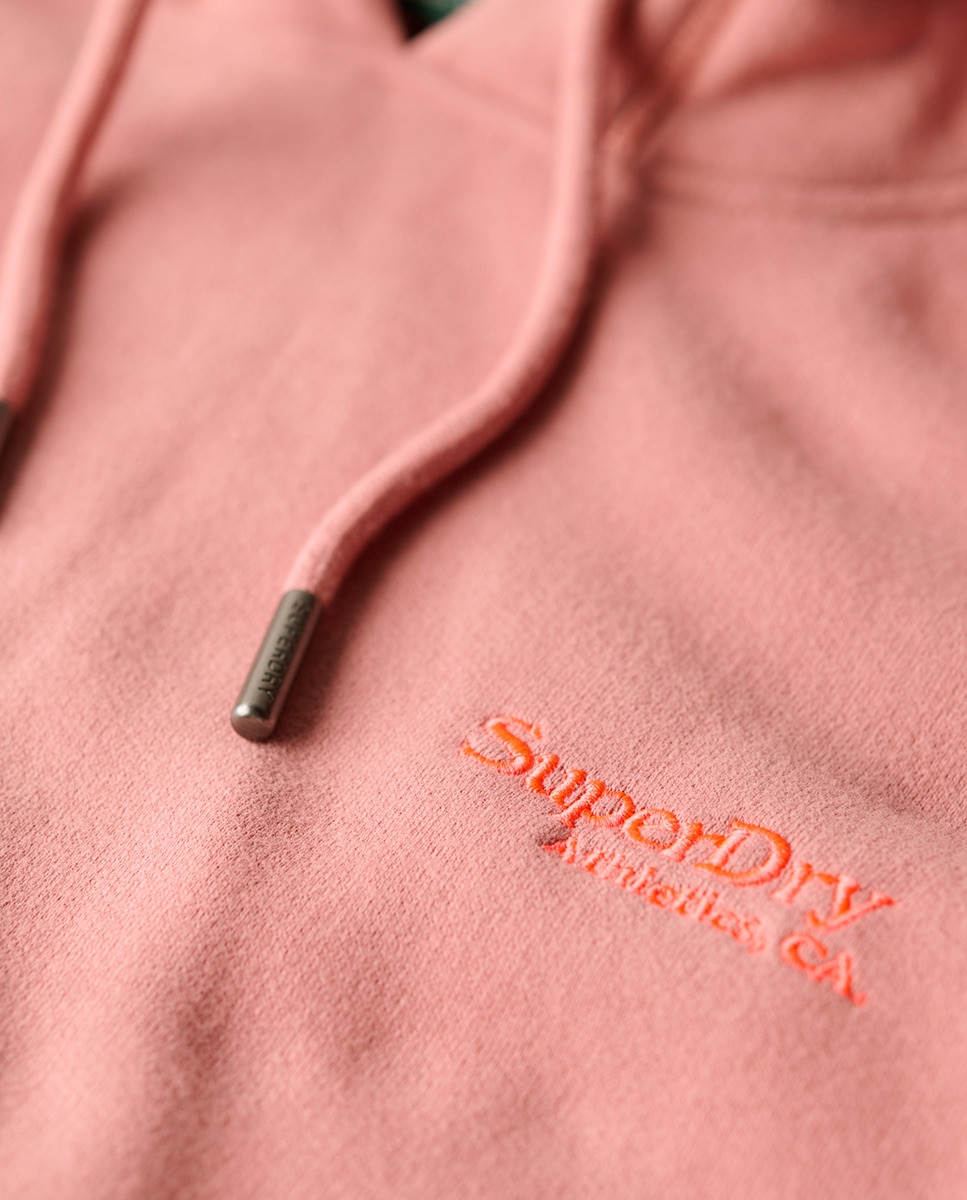 Sweatshirt com Capuz e Logótipo Essential Rosa-4