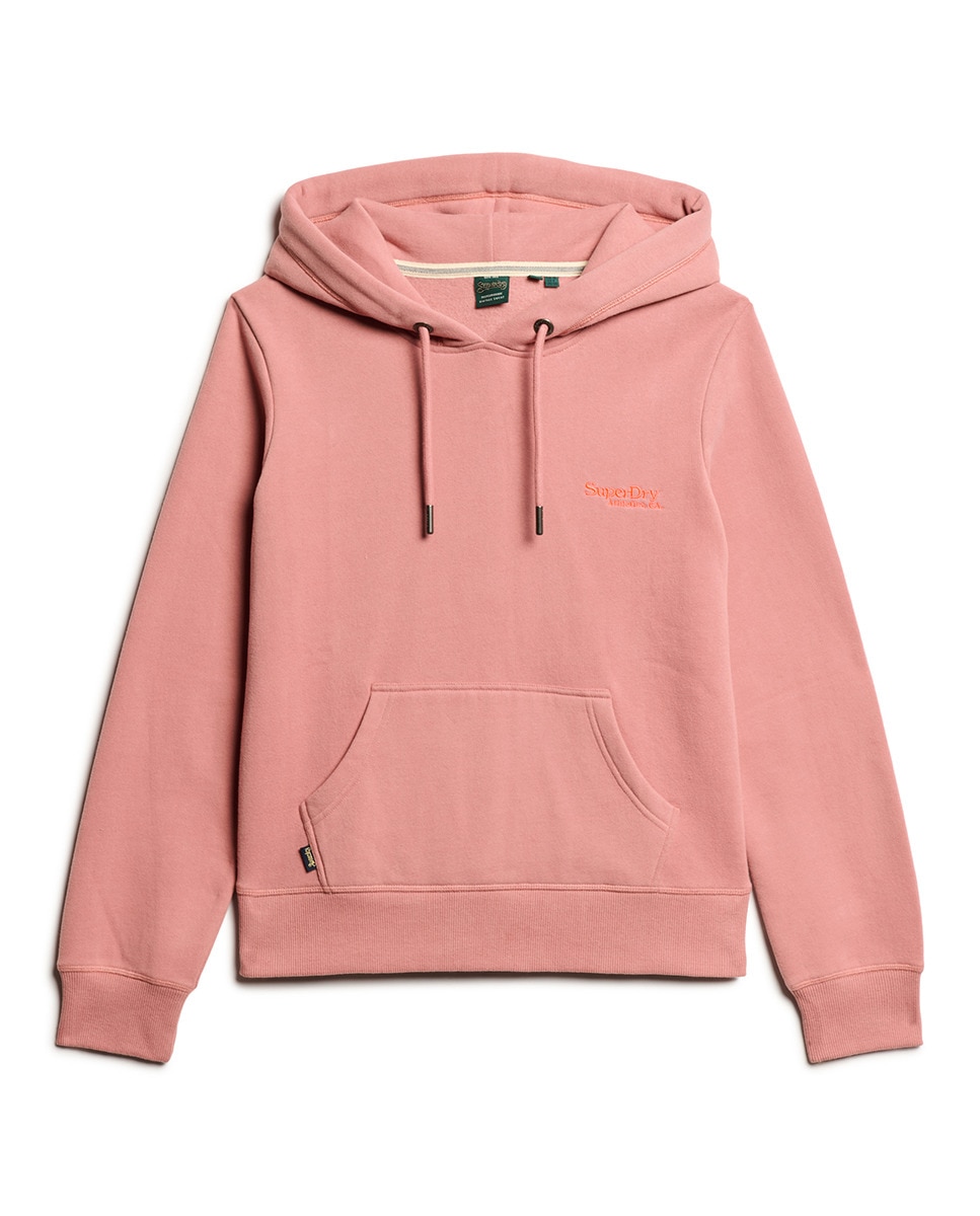 Sweatshirt com Capuz e Logótipo Essential Rosa-3