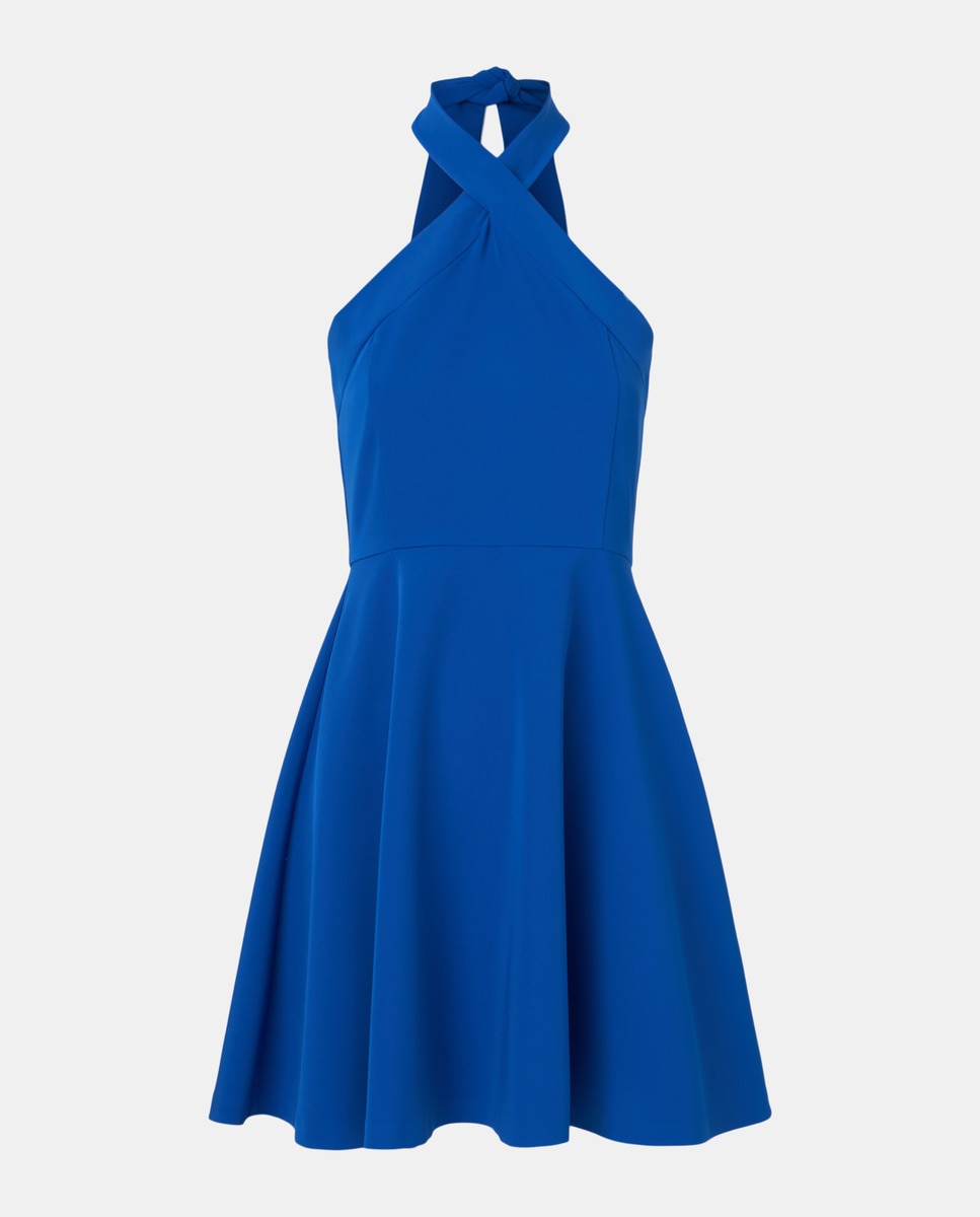 Vestido Curto de Decote Halter 440 Azulão-4