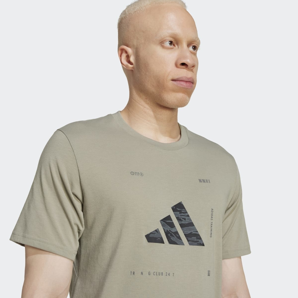 T-shirt de Homem Climacool Training Camo Logo Graphic Verde-3