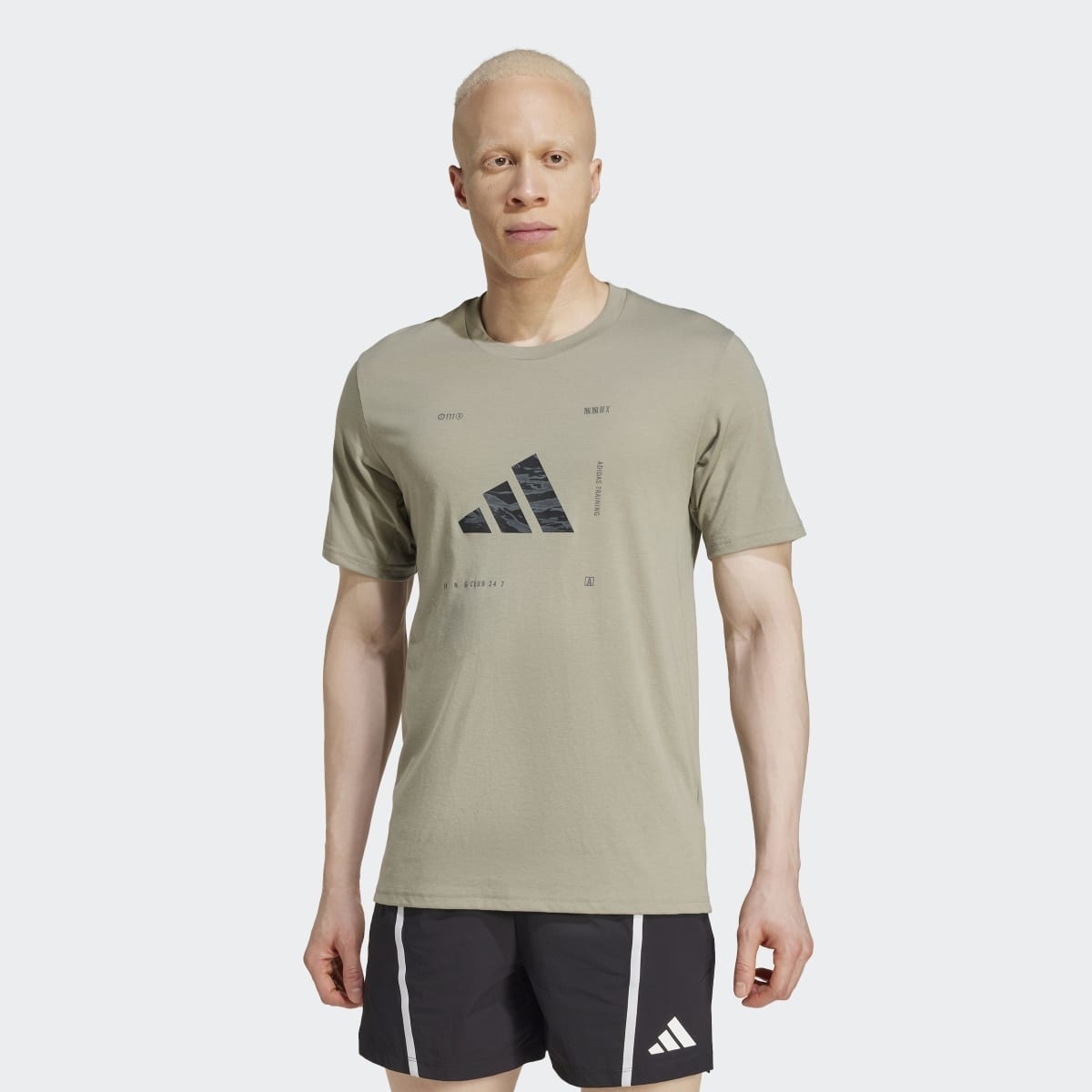 T-shirt de Homem Climacool Training Camo Logo Graphic Verde-1