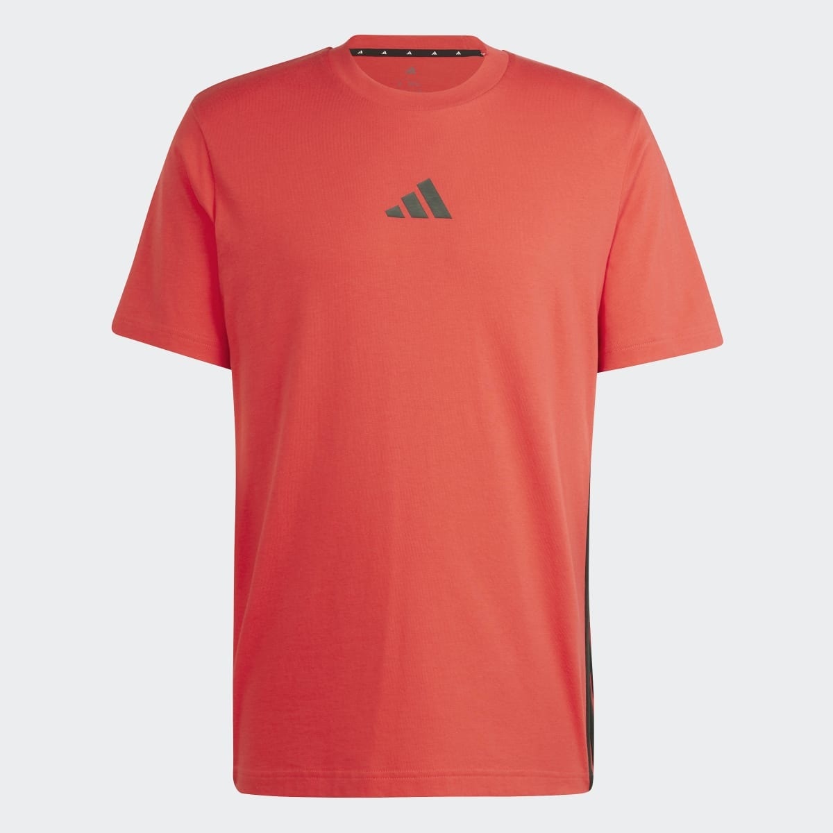 T-shirt de Homem Essentials Single Jersey 3 Faixas Vermelho-5