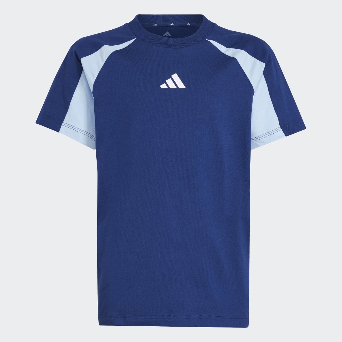 T-shirt de Criança Seasonal Essentials Colorblock Azul-5
