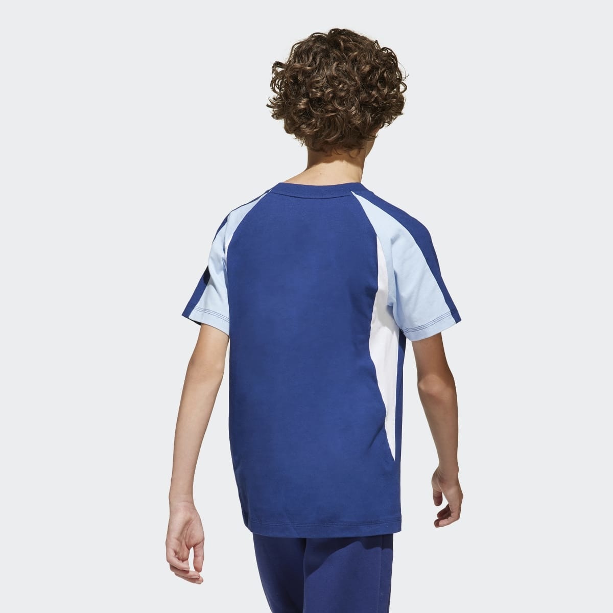 T-shirt de Criança Seasonal Essentials Colorblock Azul-2