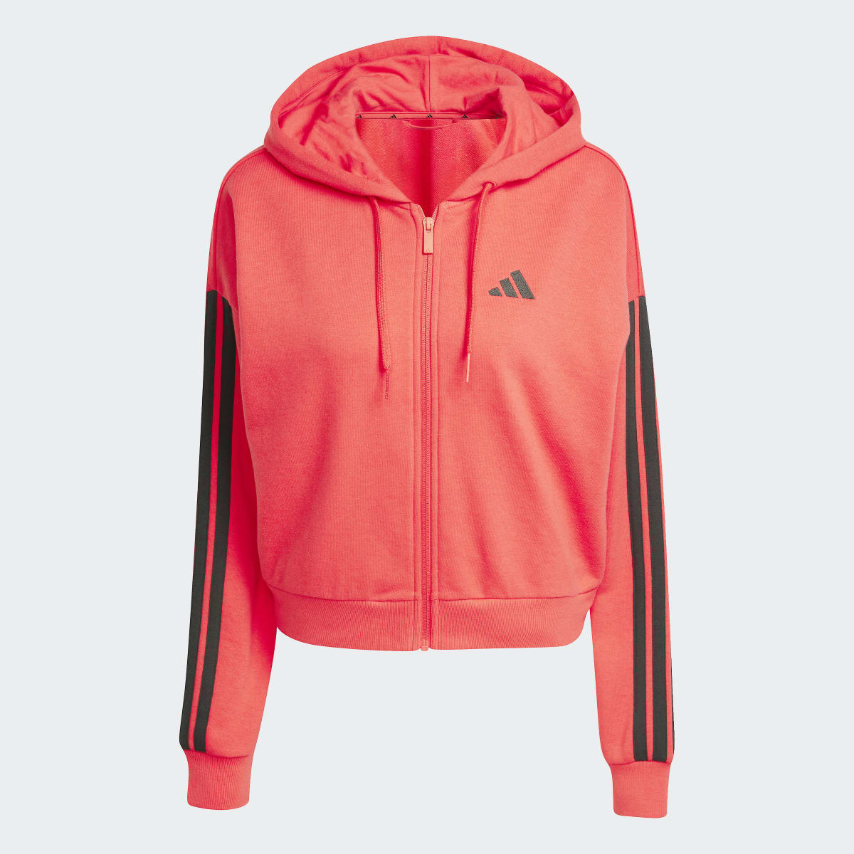 Casaco de Mulher com Capuz Essentials French Terry 3 Faixas Vermelho-5