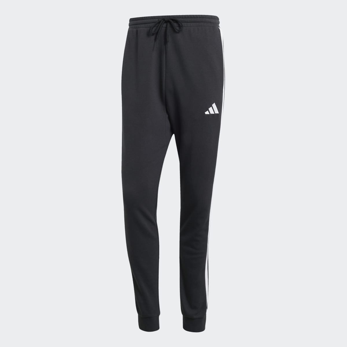 Calças de Homem Essentials French Terry 3 Faixas Preto-5
