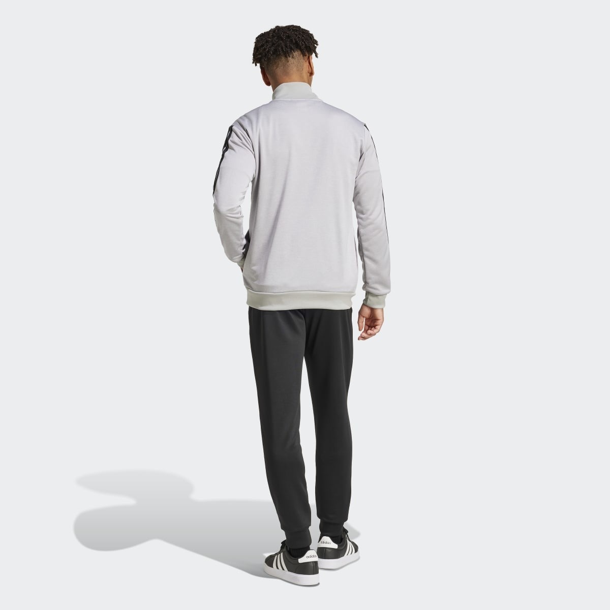 Fato de Treino de Homem Sportswear Basic French Terry 3 Faixas Cinzento-2