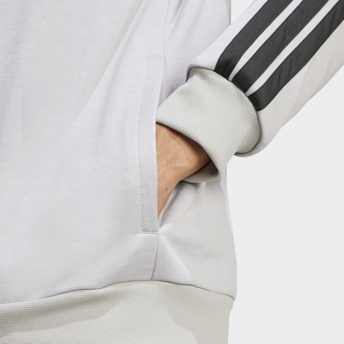 Fato de Treino de Homem Sportswear Basic French Terry 3 Faixas Cinzento-3