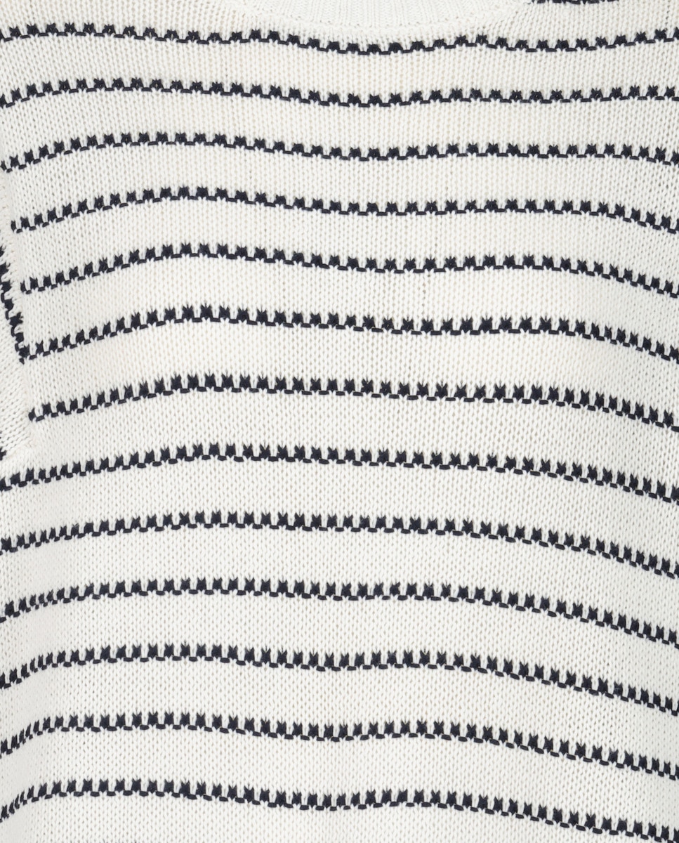 Camisola de Malha Relaxed com Decote Redondo Branco-5